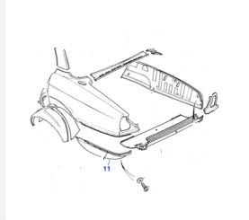 QUARTER PANEL LOWER REAR COVERS BOTTOM OF RIGHT FUEL TANK, VALANCE PANEL  11870