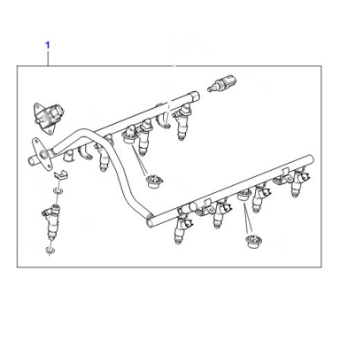 USED FUEL RAIL WITH INJECTORS  AJ811283