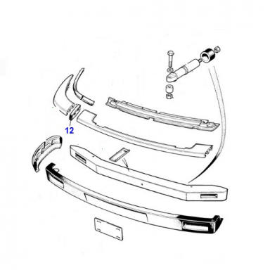 RUBBER SEAL SET, JOINS EACH SIDE FRONT BUMPER CHROME BLADES TO CENTER BLADE  BAC3480