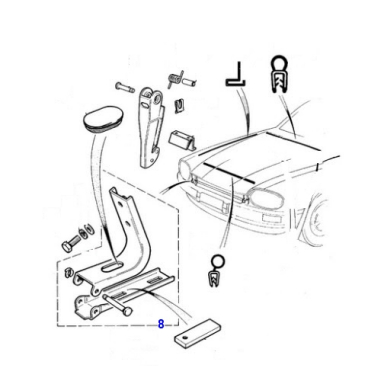 USED HOOD HINGE, EITHER SIDE  BHC2783