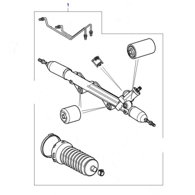 USED STEERING RACK ASSEMBLY C2C38670