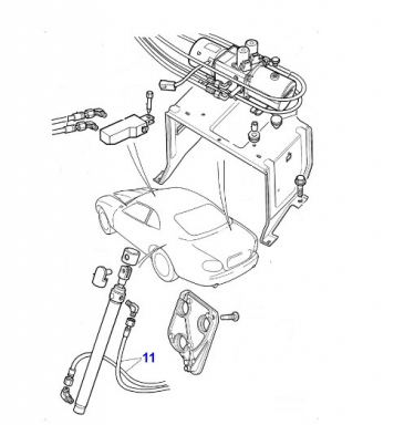 HYDRAULIC HOSE TO PASSENGER SIDE TOP CYLINDER  HJC8252AA