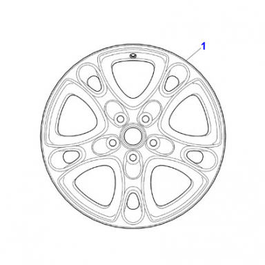 USED ALLOY WHEEL, "APOLLO" 19x8in FRONT MJE6118CA