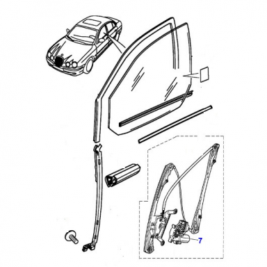 WINDOW MOTOR FOR PASSENGER FRONT WINDOW  XR848097