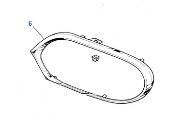 CHROME HEADLAMP SURROUND PASSENGER SIDE FOR SINGLE OVAL LAMP  BAC5416