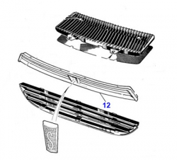 GRILL, UPPER, ALL CHROME, ABOVE THE BUMPER  BEC11284