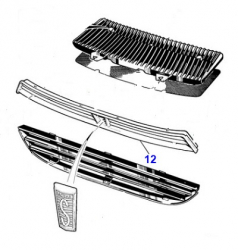 USED GRILL, UPPER, ALL CHROME, ABOVE THE BUMPER  BEC11284