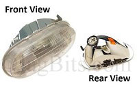 HEADLAMP OVAL LENS AND HOUSING, LEFT, DRIVERS SIDE  DAC7681