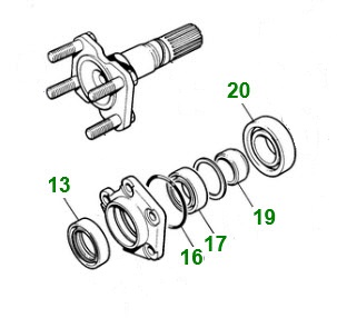 DIFFERENTIAL OUTPUT STUB AXLE SHAFT BEARING & SEAL KIT.  DIF400