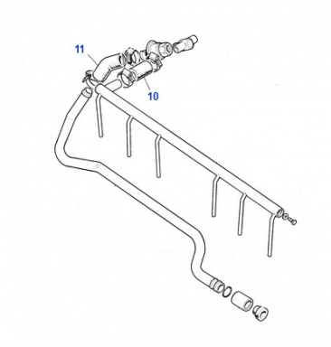 AIR INJECTION RAIL HOSE SET OF 3 HOSES AT THE REAR OF INJECTION RAIL.  EBC1488