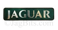 TRUNK BADGE -JAGUAR-  SILVER/GREEN  HNA5995JA